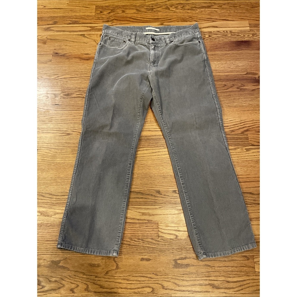 L.L. Bean Men's Standard Fit Corduroy Pants Light Gray Size 36x29 Straight Leg